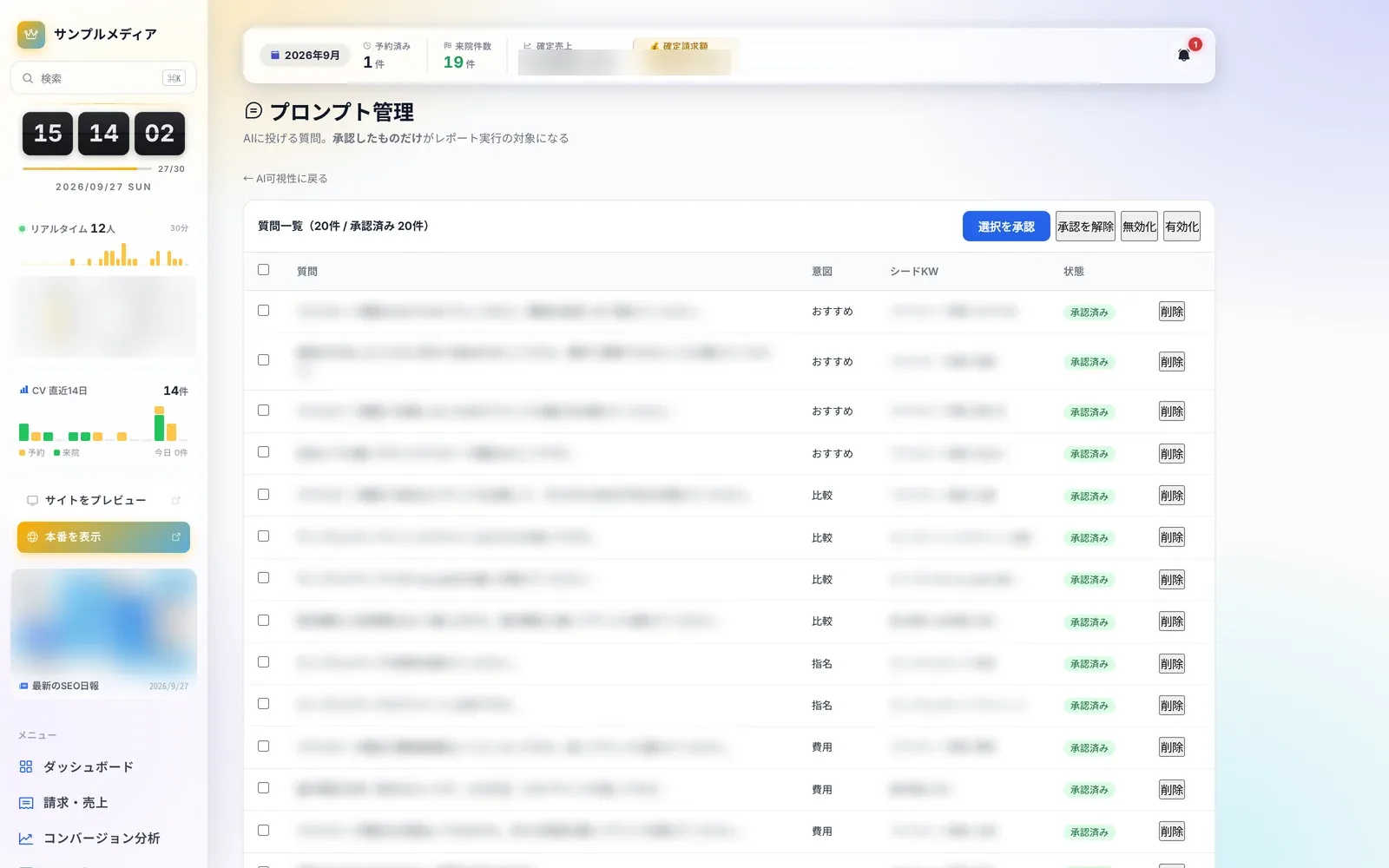 AI 可視性（質問文）